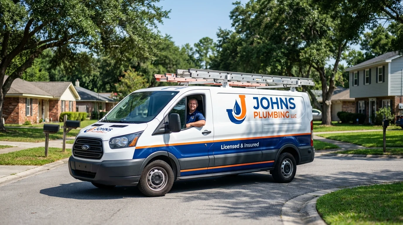 Johns Plumbing LLC service van in Maysville, MO